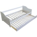 Lit gigogne - d�coshop26 - blanc - avec tiroirs - sommier � lattes inclus