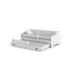 Lit gigogne double enfants eryk 80x160 avec 2 matelas 2 sommiers blanc