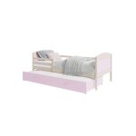 Lit gigogne mateo 90x190 pin - rose livr avec sommiers tiroir et matelas en mousse de 7cm