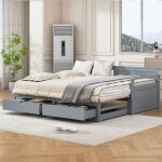 Lit gigogne lit 2 personnes canapé - lit multifonctionnel 2 - en - 1 avec tiroirs de rangement en pin ... Lit gigogne lit 2 personnes canapé - lit multifonctionnel 2 - en - 1 avec tiroirs de rangement en pin ...