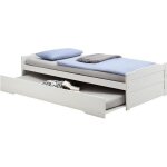 Lit gigogne lorena 1 personne tiroir lit fonctionnel 90 x 200 cm pin massif lasuré blanc Lit gigogne lorena 1 personne tiroir lit fonctionnel 90 x 200 cm pin massif lasuré blanc