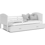 Lit gigogne mateo 90x190 blanc - blanc livr avec sommiers tiroir et matelas en mousse de 7cm