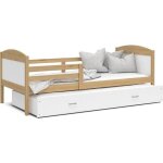 Lit gigogne mateo 90x190 pin - blanc livr avec sommiers tiroir et matelas en mousse de 7cm