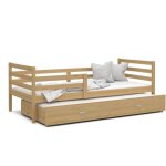 Lit gigogne milo 90x190 pin livr avec sommiers tiroir et matelas en mousse de 7cm