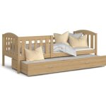 Lit gigogne teo 90x190 pin livr avec sommiers tiroir et matelas en mousse de 7cm