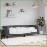 Lit de jour - 7291712413780 - 80 x 200 cm - velours gris fonc� - matelas mousse 17 cm
