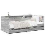 Lit de jour - duokon - 90x190 cm - bois dingénierie - tiroirs de rangement - contemporain Lit de jour - duokon - 90x190 cm - bois dingénierie - tiroirs de rangement - contemporain