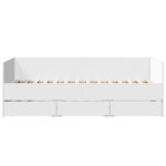 Lit de jour avec tiroirs - wiens - blanc - 90x190 cm - 193x93x65 cm - 3 tiroirs - bois ding�nierie