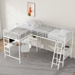Lit mezzanine enfant 90200 cm lit 1 personne 2 place table sous le lit double escalier garde - corps ...