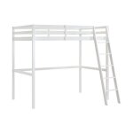 Lit mezzanine - 120 x 190 cm - pin massif - blanc - gedeon ii