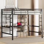 Lit mezzanine 140x200 cm avec bureau et �tag�res de rangement lit superpos� enfant avec escalier plateau ...