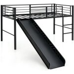 Costway lit mezzanine 90 x 190 cm en métal avec 4 garde - corps de sécuritéechelle à 2 marches et toboggan ... Costway lit mezzanine 90 x 190 cm en métal avec 4 garde - corps de sécuritéechelle à 2 marches et toboggan ...