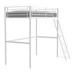 Lit mezzanine eliot 90 x 190 cm - mtal - sommier inclus - blanc