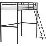 Lit mezzanine enfant eliot en métal noir 90x190cm avec sommier inclus Lit mezzanine enfant eliot en métal noir 90x190cm avec sommier inclus
