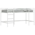 Lit mezzanine pour enfants - vidaxl - blanc - m�tal - 90x200 cm - design moderne - espace fonctionnel ...