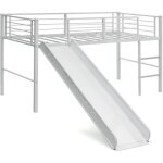 Costway lit mezzanine 90 x 190 cm en métal avec 4 garde - corps de sécuritéechelle à 2 marches et toboggan ... Costway lit mezzanine 90 x 190 cm en métal avec 4 garde - corps de sécuritéechelle à 2 marches et toboggan ...