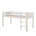 Lit mezzanine - lit06201 - 90x200cm - bois massif - �chelle r�versible - 1 place
