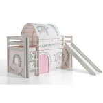 Lit mi - hauteur - zita castle - 90 x 200 cm - bois de pin scandinave - toboggan - tunnel princesse Lit mi - hauteur - zita castle - 90 x 200 cm - bois de pin scandinave - toboggan - tunnel princesse