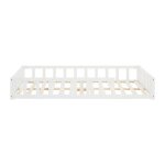 Lit montessori - homestyle4u - 2838 - 140x200 cm - bois massif blanc - barrires de scurit
