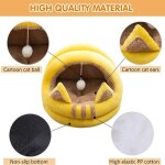Lit niche pour chat d?intérieur avec coussin amovible lavable rembourré lit doux et auto - chauffant ... Lit niche pour chat d?intérieur avec coussin amovible lavable rembourré lit doux et auto - chauffant ...