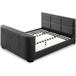Lit avec tv int�gr� - 160x200 cm - gris clair - collection palace