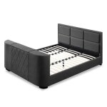 Lit avec tv int�gr� - 160x200 cm - gris fonc� - collection palace