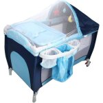 Lit parapluie bb dreamade pliable avec moustiquaire rangements latraux jouets suspendus musique roulettes ...