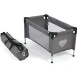 Lit parapluie / lit de voyage pour poupon et poupee - 54x31x32 cm - coloris gris jean