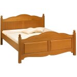 Lit - pin - miel - 140 x 190 cm - bois massif - classique