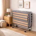 Lit pliant 120 cm luxe - lit d?appoint ou r�gulier adulte mousse confort structure acier renforc�