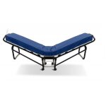 Lit pliant - italie - acier tubulaire massif - lattes en bois de htre - matelas simple - 1 place