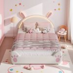 Lit princesse - mod�le lapin - 140x200 cm - led int�gr�e - rose