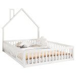 Lit rembourr� 140 x 200 cm lit enfant en forme de chemin�e lit � lattes (sans matelas) bois de pin style ...