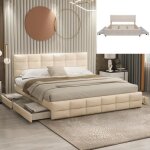 Lit rembourré 180x200 cm avec sommier à lattes - lit adulte avec 4 tiroirs - tissu en velours - rangement ... Lit rembourré 180x200 cm avec sommier à lattes - lit adulte avec 4 tiroirs - tissu en velours - rangement ...