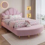 Lit rembourr� t�te de lit velours banc de lit meme couleur bords mousse souple anti chocs cadre velours ...