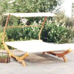 Vidaxl lit repos avec auvent 165x203x138 cm bois courbé massif crème 313951 Vidaxl lit repos avec auvent 165x203x138 cm bois courbé massif crème 313951
