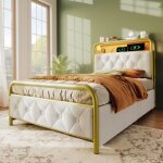 Lit simple capitonné 90x200cm avec led - marque - modèle - métal - 1 place - a lattes - avec tiroirs Lit simple capitonné 90x200cm avec led - marque - modèle - métal - 1 place - a lattes - avec tiroirs