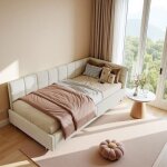 Lit simple coffre 90x200 cm - banquette - lit enfant avec rangement hydraulique - t�te de lit dangle ...