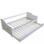 Lit simple avec gigogne - homestyle4u - 1420 - blanc - bois massif - 90x200 cm