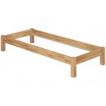 Lit simple style futon en h�tre naturel 90x200 structure de lit sans literie 60. 84 - 09or