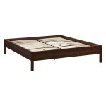 Lit avec sommier � lattes 160x200cm d�cor bois noyer - harmony