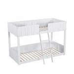 Lit superpos 2 enfant 90x200cm avec tagres lit mezzanine 2 places en pin massifcadre  lattes stablesblanc ...