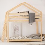 Lit superpos - 2 places / lit cabane enfant zoe doblo 70 x 140 cm avec sommier 2 places en bois naturel ...