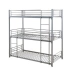Lit superpos� m�tal 3 couchages 90x190 cm gris triple