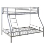 Lit superpos 3 places 2 + 1 mtal costo sommier inclus gris