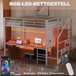 Lit superpos� 3 places en m�tal 140 / 90x200 avec prise �lectriqueledespace de rangementlit mezzanine ...