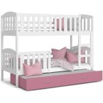 Lit superposé 3 places teo 90x190 blanc - rose livré avec sommiers tiroir et matelas en mousse de 7cm ... Lit superposé 3 places teo 90x190 blanc - rose livré avec sommiers tiroir et matelas en mousse de 7cm ...