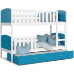 Lit superposé 3 places tomy 90x190 blanc - bleu livré avec sommiers tiroir et matelas en mousse de 7cm ... Lit superposé 3 places tomy 90x190 blanc - bleu livré avec sommiers tiroir et matelas en mousse de 7cm ...