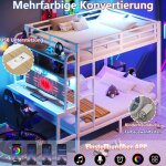 Lit superpos� 4 places 140x200cm avec bureau et bande ledlit enfant avec compartiment de rangementport ...