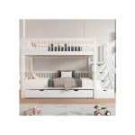 Lit superpos� 90x200 cm - avec lit gigogne 90x190 cm - avec armoire - �chelle avec main courante - en ...